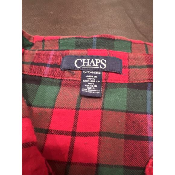 Chaps Brushed Flannel Womens Long Sleeve Plaid Size 3xl - Picture 3 of 7
